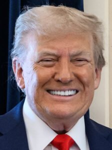 Donald Trump smiling in the White House Oval Office on 3 September 2025, in an article about his Truth Social post on a ballroom filing